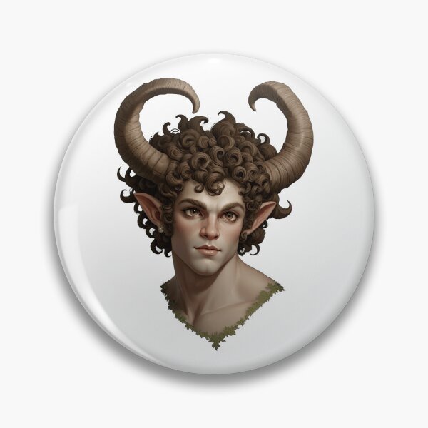 Item preview, Mythical Satyr with Curly Hair and Large Horns designed and sold by artwaves.