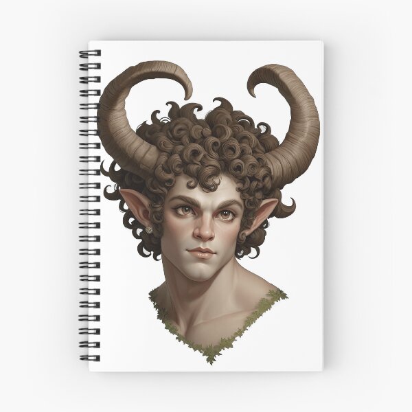 Item preview, Mythical Satyr with Curly Hair and Large Horns designed and sold by artwaves.