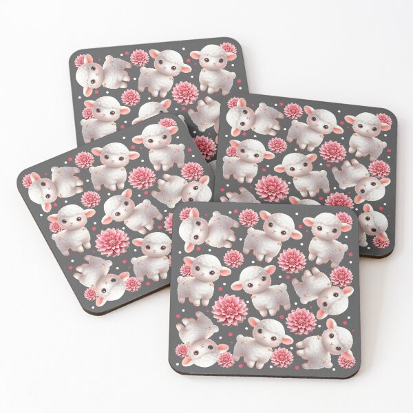 Item preview, Sheep and pink flowers pattern designed and sold by Topmel.