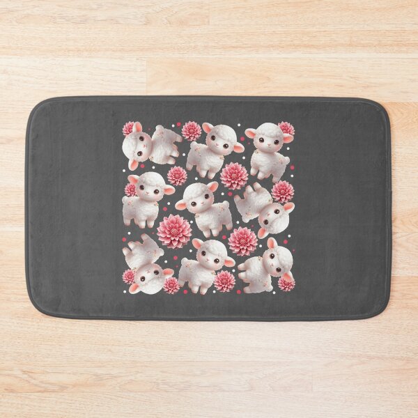 Item preview, Sheep and pink flowers pattern designed and sold by Topmel.
