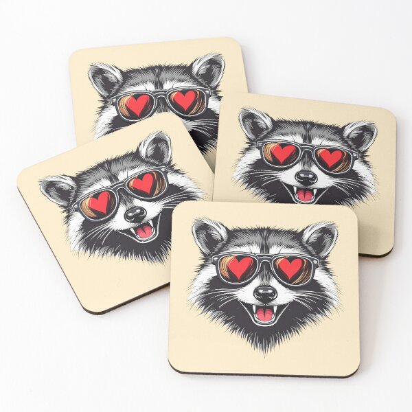 Item preview, Love Racoon Sunglasses Valentines Hearts  designed and sold by SStarDesigns.
