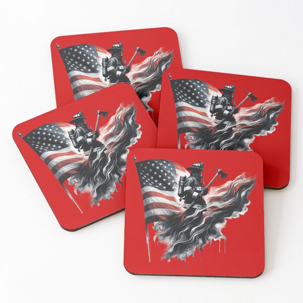 Item preview, American firefighter.Flag of the United States. designed and sold by MagelliShop.