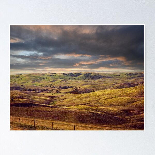 Flint Hills, Kansas Field with Storm Poster