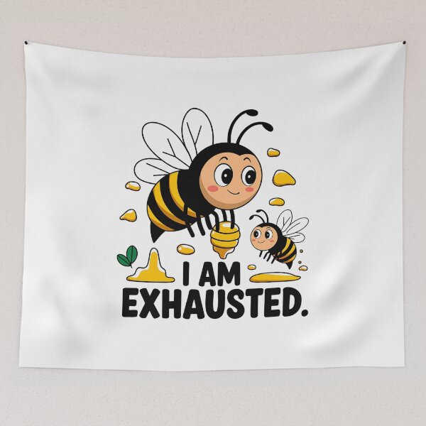 Item preview, Funny "Bee Exhausted" Cute Honeybee Humor Design designed and sold by Furr-n-Purr.