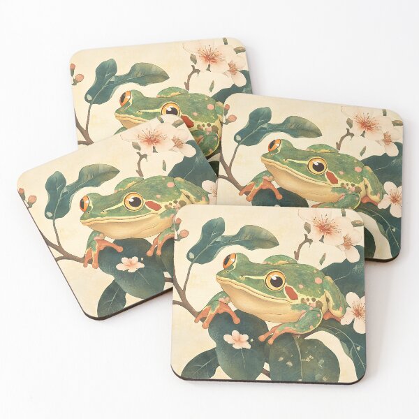 Item preview, Japanese Matsumoto shoji Frog traditional art print designed and sold by NeonEdge.