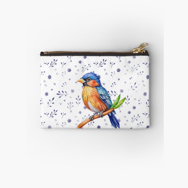 Item preview,  Whispy Navy Blue Floral Pattern with Colorful Bird, designed and sold by Our Bible Journey.
