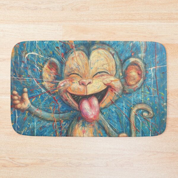 Item preview, Cheeky Chimp illustration with abstract background. designed and sold by Shoot-The-Moon.