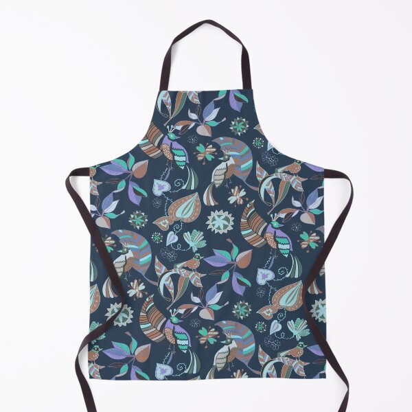 Item preview, Scandinavian birds tree BLUE designed and sold by Alessandro Remo Mazzoni Remotextiles.