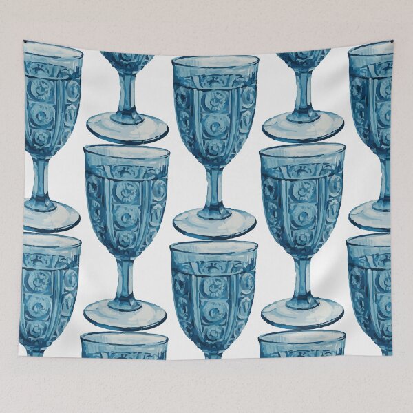 Item preview, Blue Vintage Goblet Cup Sticker – Elegant and Classic designed and sold by QuteStuffHere.
