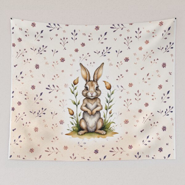 Item preview, Whispy Floral Pattern with Whimsical Bunny designed and sold by Our Bible Journey.