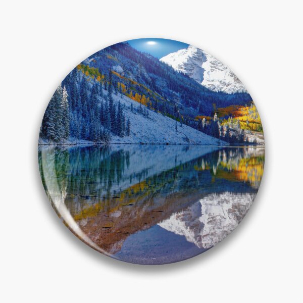 Item preview, Maroon Bells Panorama Sunrise - Rocky Mountains Reflection in Colorado designed and sold by Rocky Mountain Artistry.