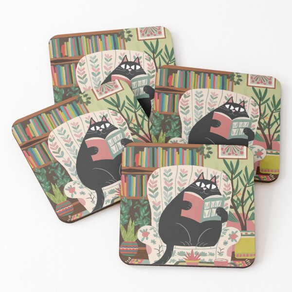 Item preview, Time to relax!  A cute black kitten is chilling in an armchair while reading a magazine. designed and sold by SaraSumi.