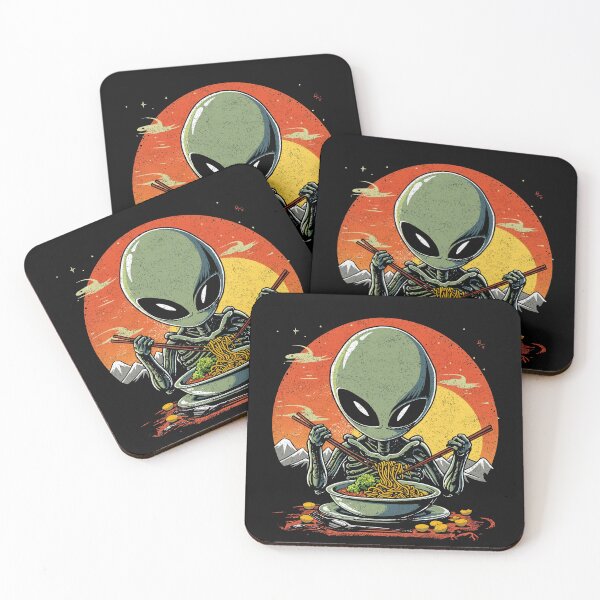 Item preview, Alien Ramen Japanese Food Noodle Bowl Art designed and sold by Mystikos Art.