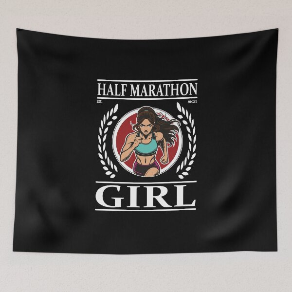 Item preview, Half Marathon Girl – Run with Heart and Power designed and sold by RetroMaritalArt.