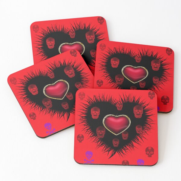 Item preview, Skulls and hearts gothic style designed and sold by FerretSteph.