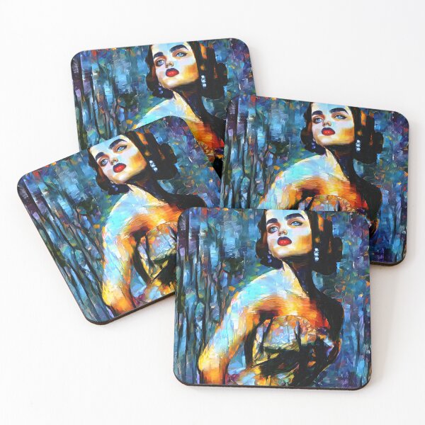 Item preview, Looking Back – Vibrant Mosaic-Style Portrait with Bold Colors designed and sold by dabblerscorner.