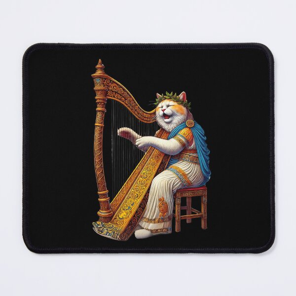 Item preview, Serenade Strings, Cat Playing Harp designed and sold by Tiszert.