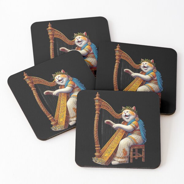Item preview, Serenade Strings, Cat Playing Harp designed and sold by Tiszert.