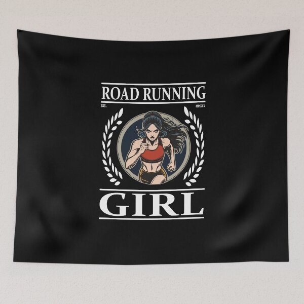 Item preview, Road Running Girl – Freedom on the Road designed and sold by RetroMaritalArt.