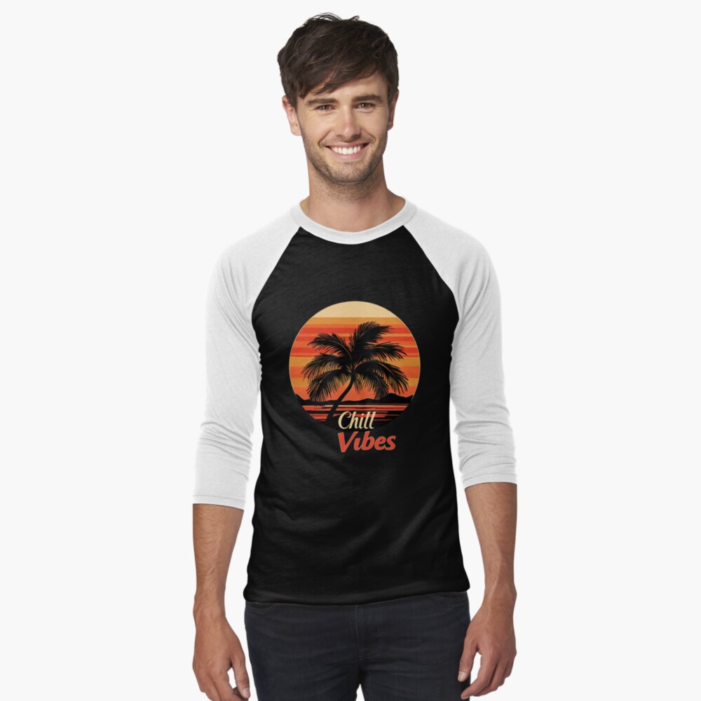 Chill Vibes Retro Palm Tree Sunset