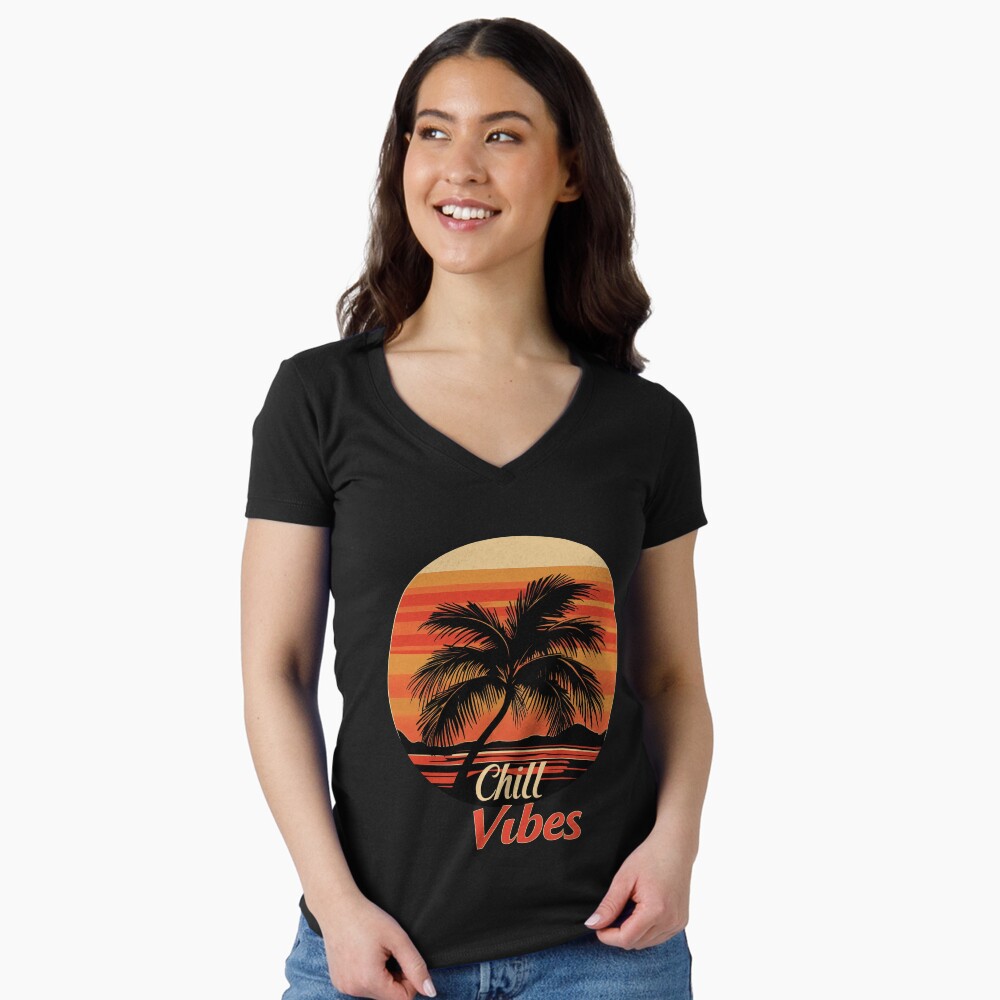 Chill Vibes Retro Palm Tree Sunset Design