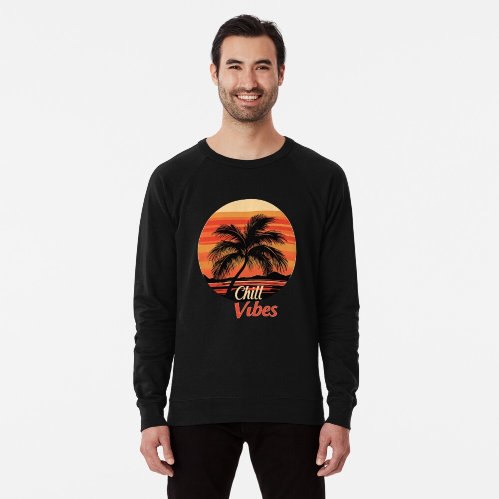 Chill Vibes Retro Palm Sunset