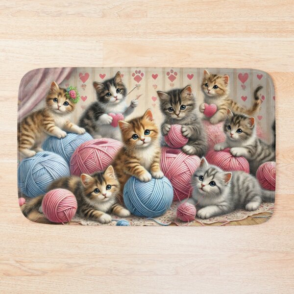 Item preview, Heartfelt Kittens in Yarn Wonderland designed and sold by Mechanical-Artt.
