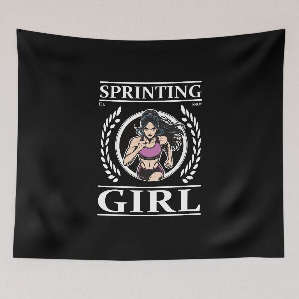 Item preview, Sprinting Girl – Speed is her strength designed and sold by RetroMaritalArt.