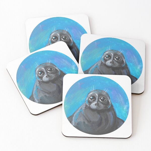 Item preview, Portrait of a Baikal seal created with acrylic paints designed and sold by alina-k-design.