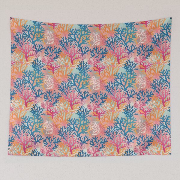 Item preview, Bright Tropical Coral Reef Pattern designed and sold by darkskydelights.