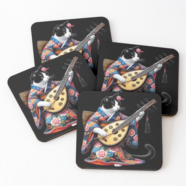 Item preview, Biwa Dreams, Cat Themes, Cat Playing Biwa designed and sold by Tiszert.