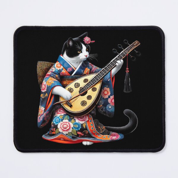 Item preview, Biwa Dreams, Cat Themes, Cat Playing Biwa designed and sold by Tiszert.