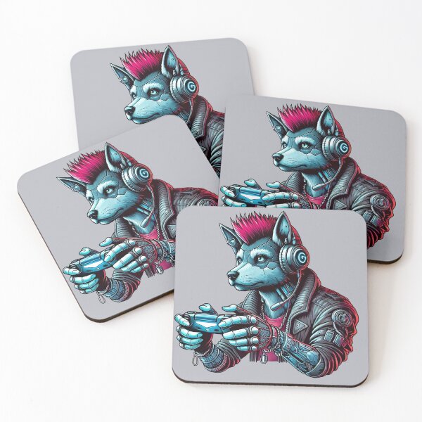 Item preview, Gamer Dog with Mohawk  Video, Handsome Puppy Ears Heandset Cyberpunk designed and sold by TheTimeTaxi.