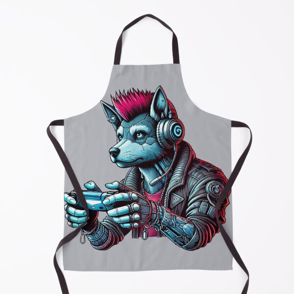 Item preview, Gamer Dog with Mohawk Video, Handsome Puppy Ears Heandset Cyberpunk designed and sold by TheTimeTaxi.