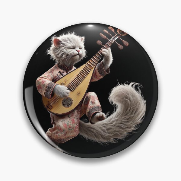 Item preview, Purring Pipa Pick, Cat Playing Pipa designed and sold by Tiszert.