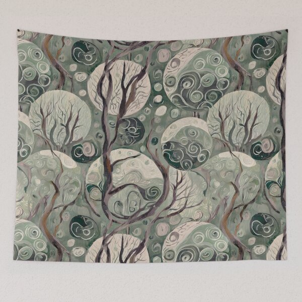 Item preview, Swirls of Green with Trees designed and sold by Bonnie Gardiner.