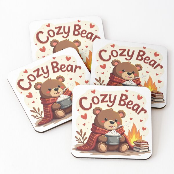 Item preview, Cozy Bear by the Campfire with Hot Cocoa designed and sold by Bulwshop.