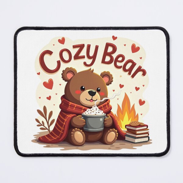 Item preview, Cozy Bear by the Campfire with Hot Cocoa designed and sold by Bulwshop.