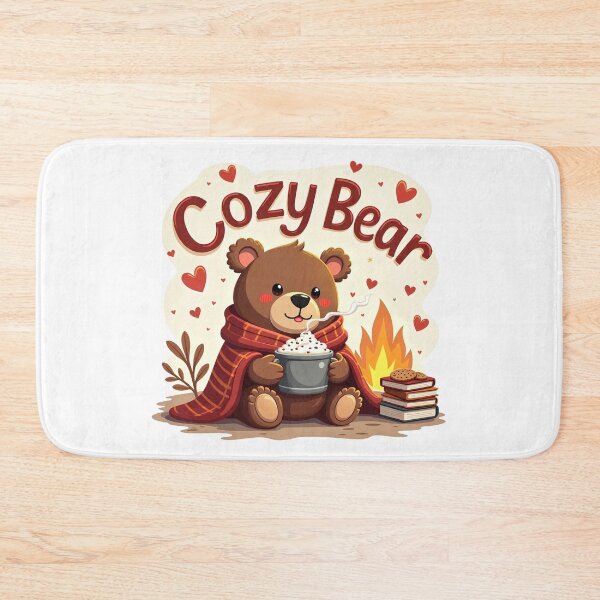 Item preview, Cozy Bear by the Campfire with Hot Cocoa designed and sold by Bulwshop.