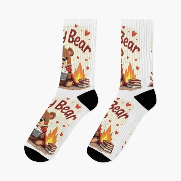 Item preview, Cozy Bear by the Campfire with Hot Cocoa designed and sold by Bulwshop.