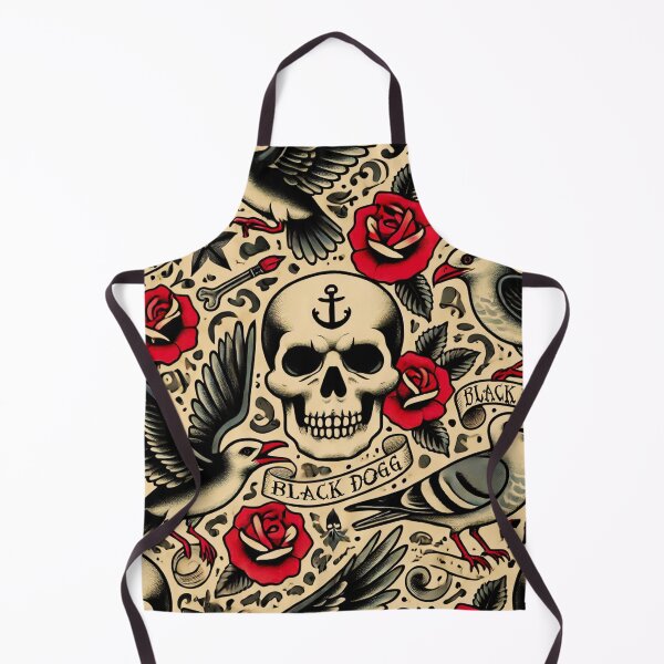 Item preview, Traditional Tattoo Skull T-Shirt – Vintage Horror & Day of the Dead Style skull design inspired by old school traditional tattoos horror day of the dead style pattern classic t-shirt   designed and sold by blackdoggdesign.