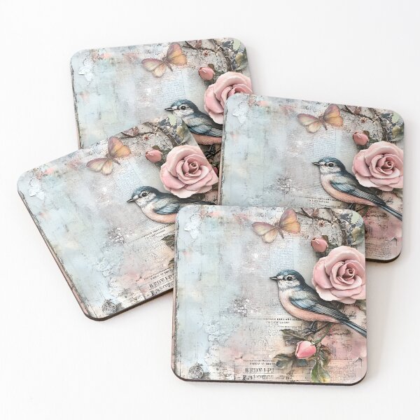 Item preview, Journaling Inspiration: Vintage Bird and Roses Art designed and sold by Amr Siam.