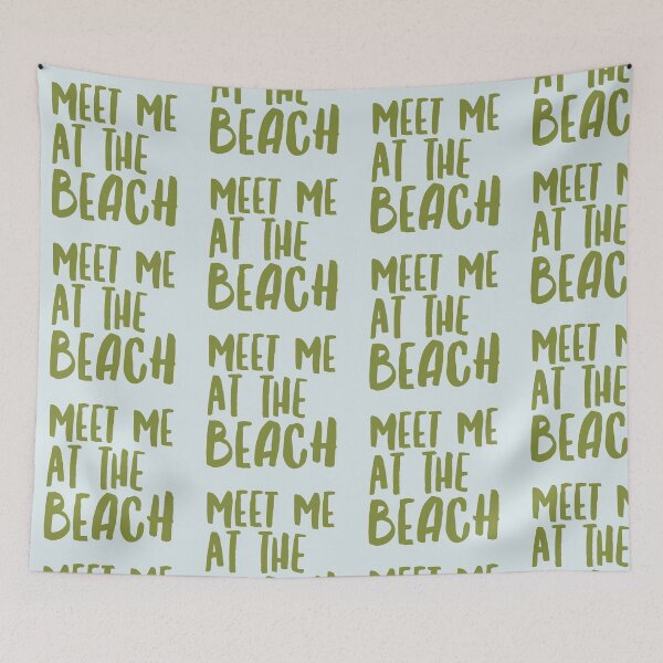 Item preview, Meet Me at the Beach - Tropical Green Typography Design designed and sold by Stickers by @molllyclare.