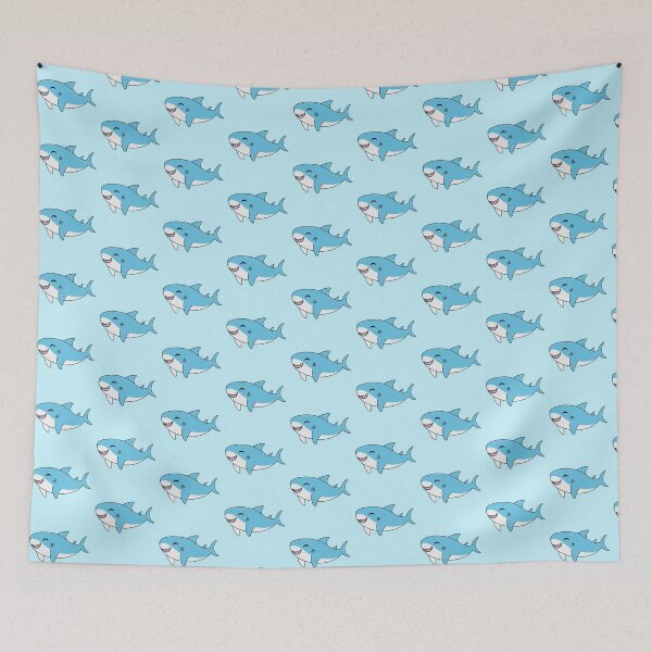 Item preview, Cute Happy Blahaj Blue Shark designed and sold by AroAxel.