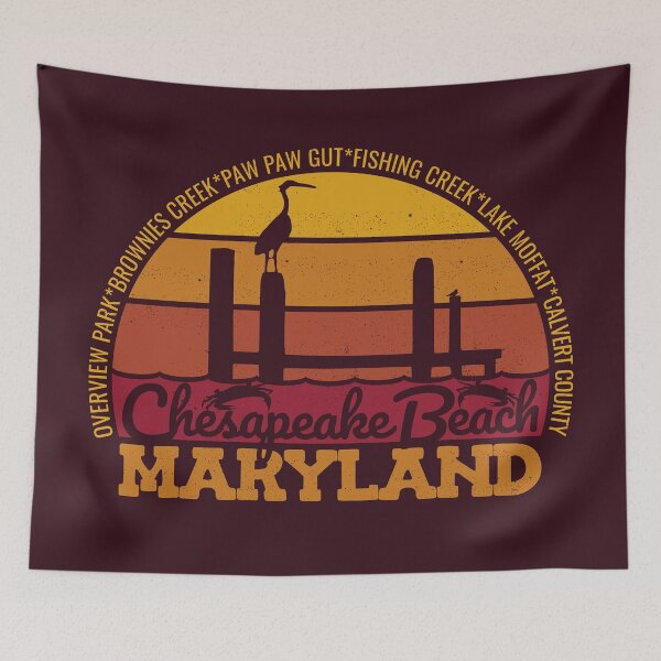 Item preview, Logotipo retro del orgullo local al atardecer en Chesapeake Beach, Maryland designed and sold by CRHPOD20.