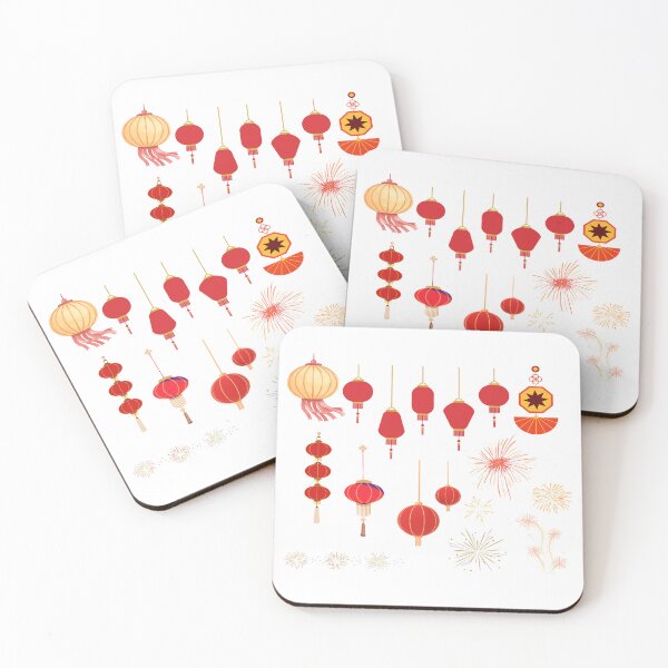 Item preview, Tet 2025 Chinese New Year of Snake Year 2025 celebration lanterns and fireworks design stickers pack designed and sold by BE The Oracle.