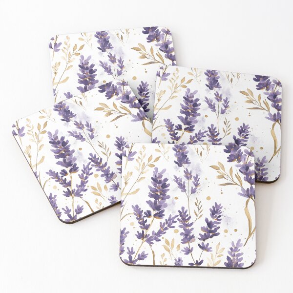 Item preview, Elegant Lavender and Gold Watercolor Pattern designed and sold by GASCE Studio.