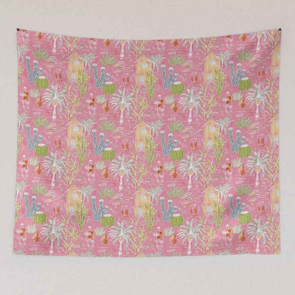 Item preview, Cactus and palm trees pink multi coloured designed and sold by Joanne-Amanda.