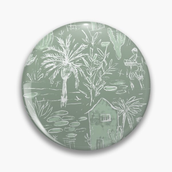 Item preview,  Cactus and palm trees in green and cream designed and sold by Joanne-Amanda.
