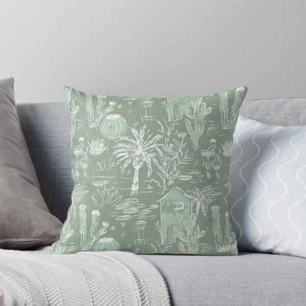 Item preview,  Cactus and palm trees in green and cream designed and sold by Joanne-Amanda.